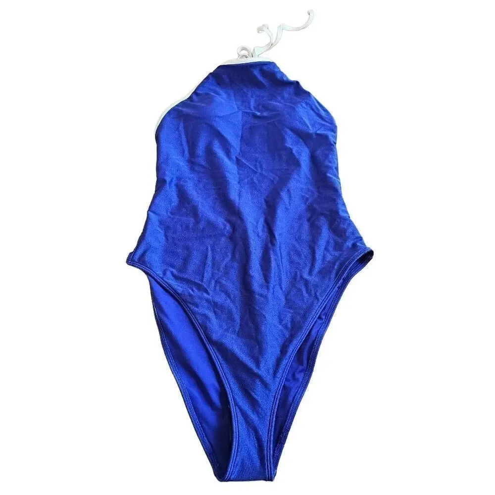 Forever 21womens Sz Small blue metallic one piece Swimsuit